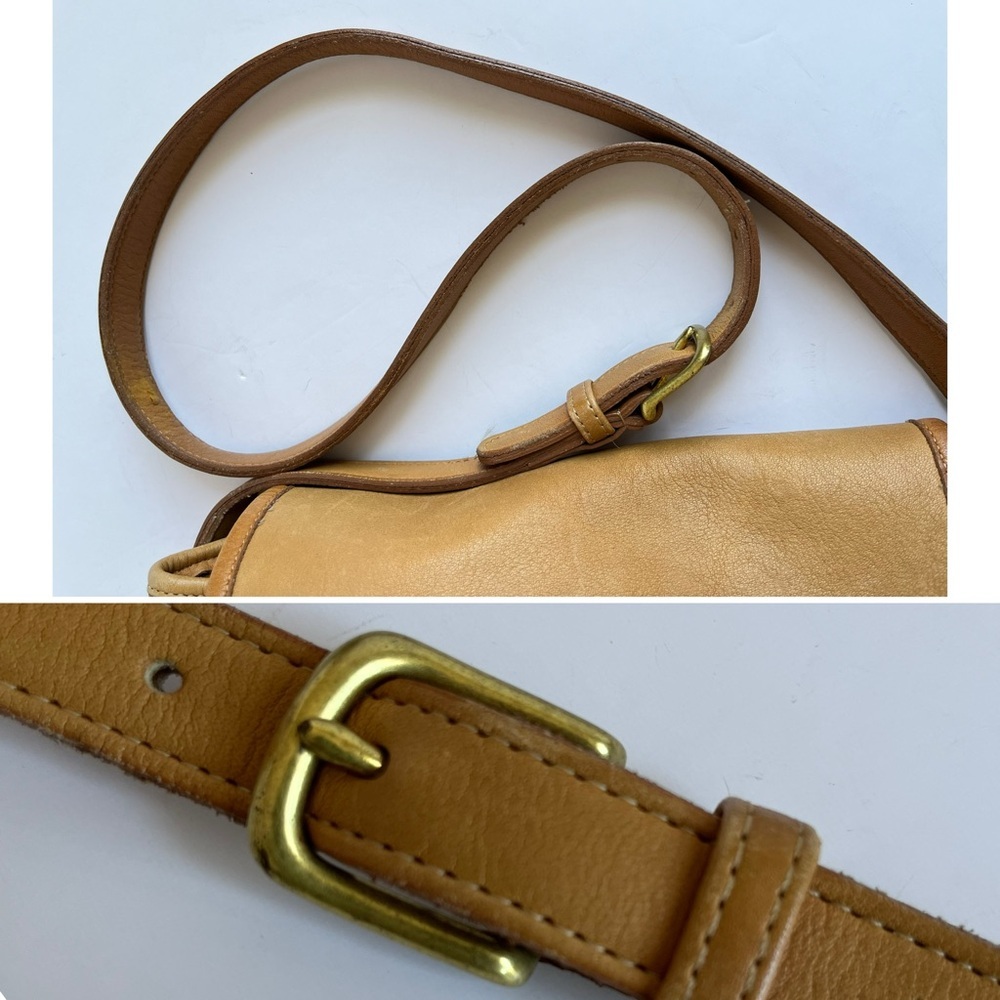 Vintage Coach Leather Saddle Tan Drawstring Shoulder Bag - Picture 9 of 12